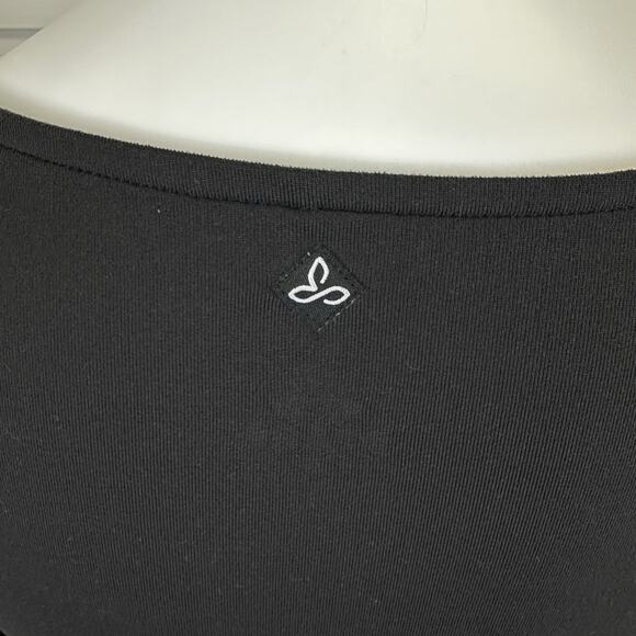 Prana Black Tally Dress Cross Front Faux Wrap Long‎ Sleeve Key Pocket Size M - Picture 5 of 8